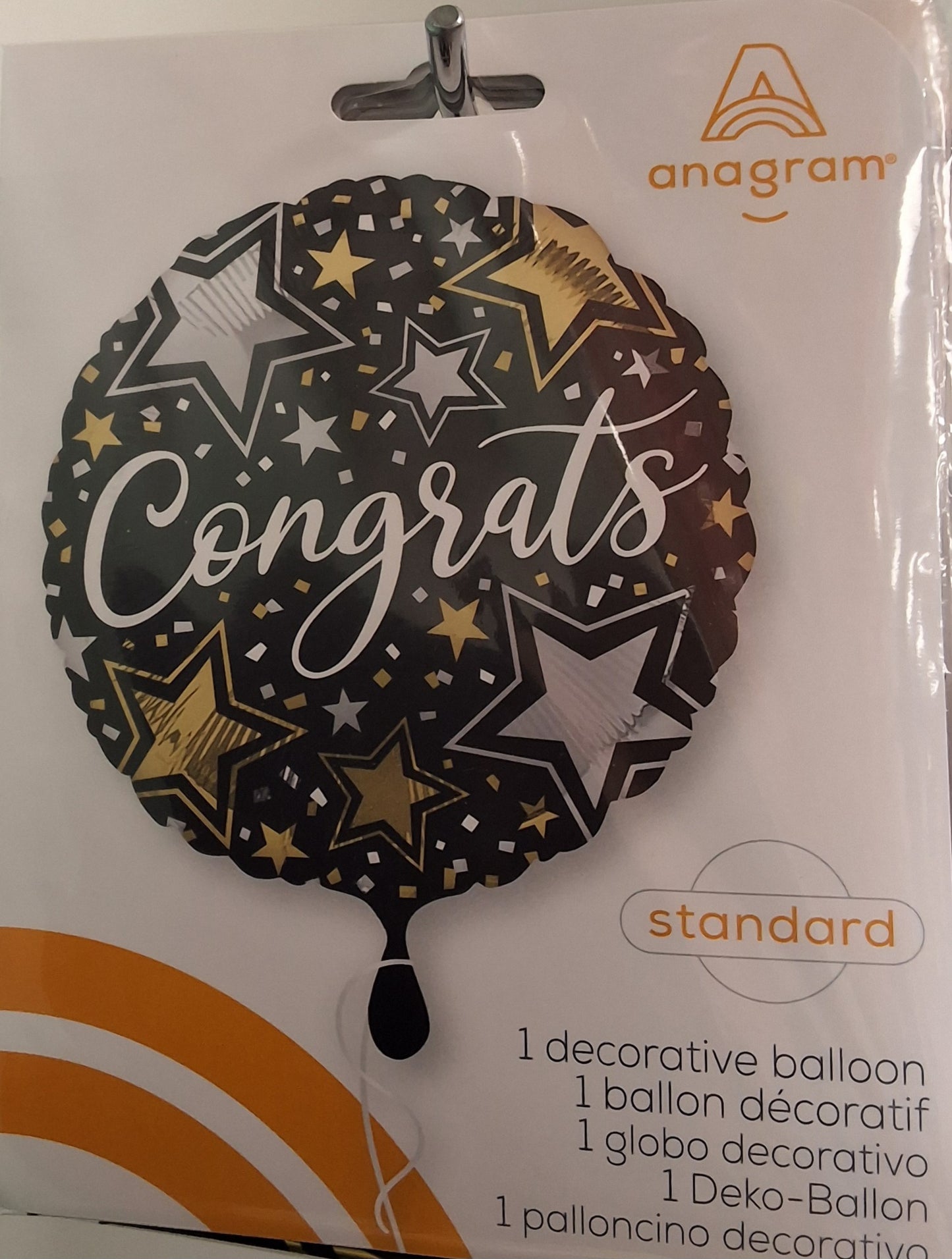 Black, White, Gold Congrats 18" Mylar