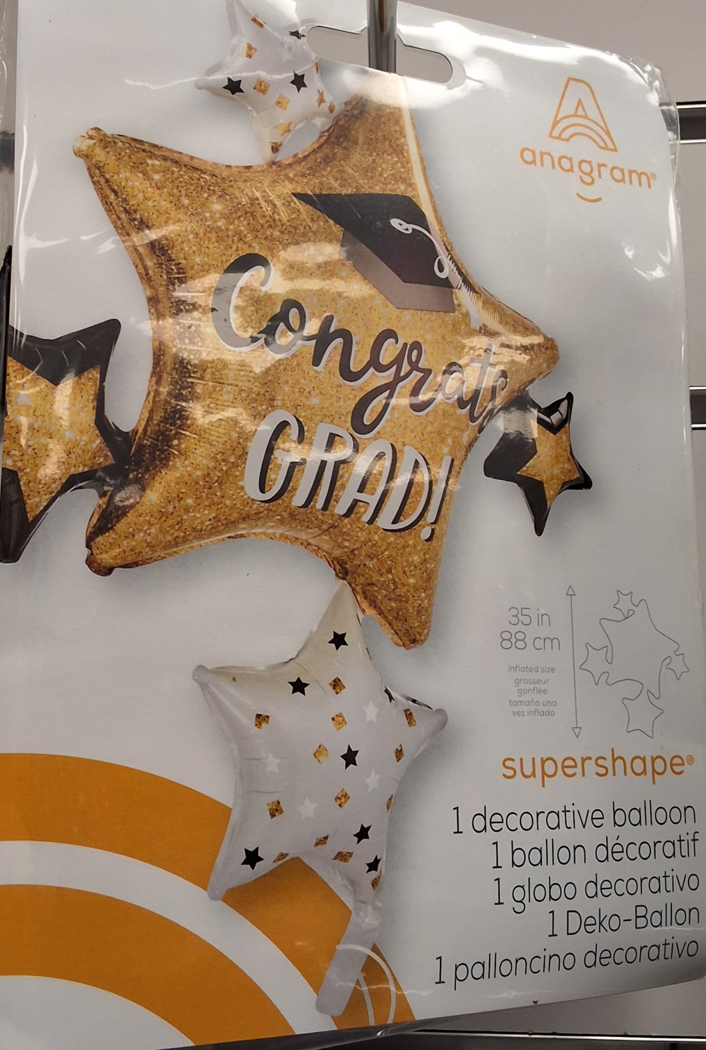 Congrats Gold and white stars 35"
