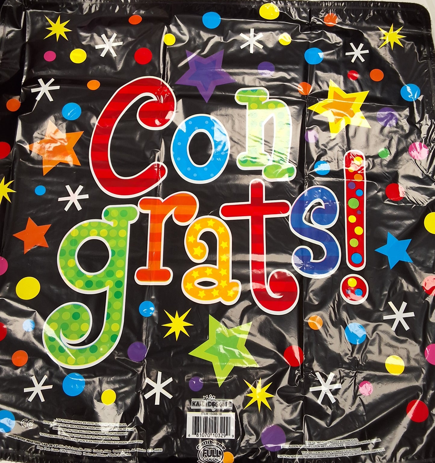 18" Colorful Congrats square balloon