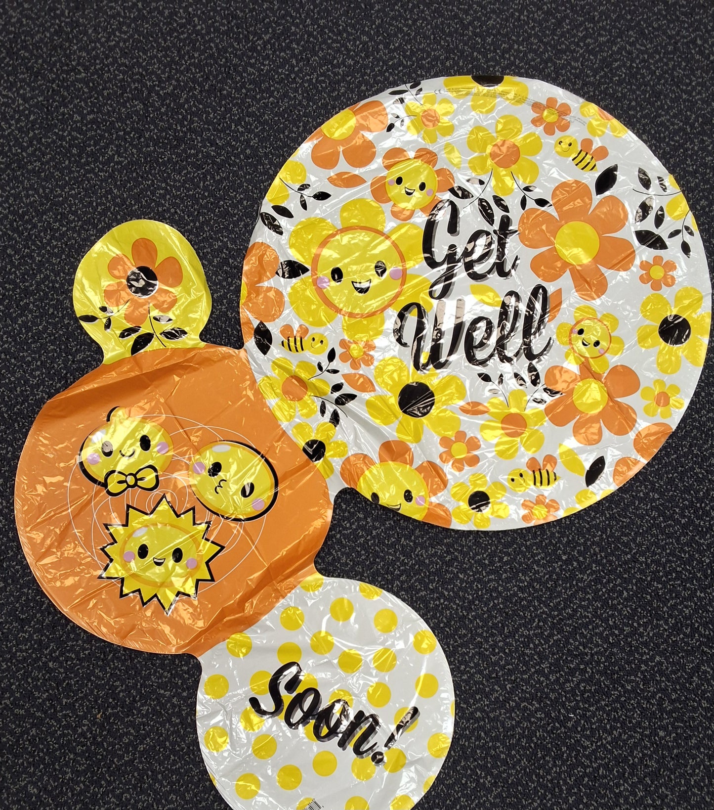 28" Jumbo Get Well Bubble Emoji Mylar