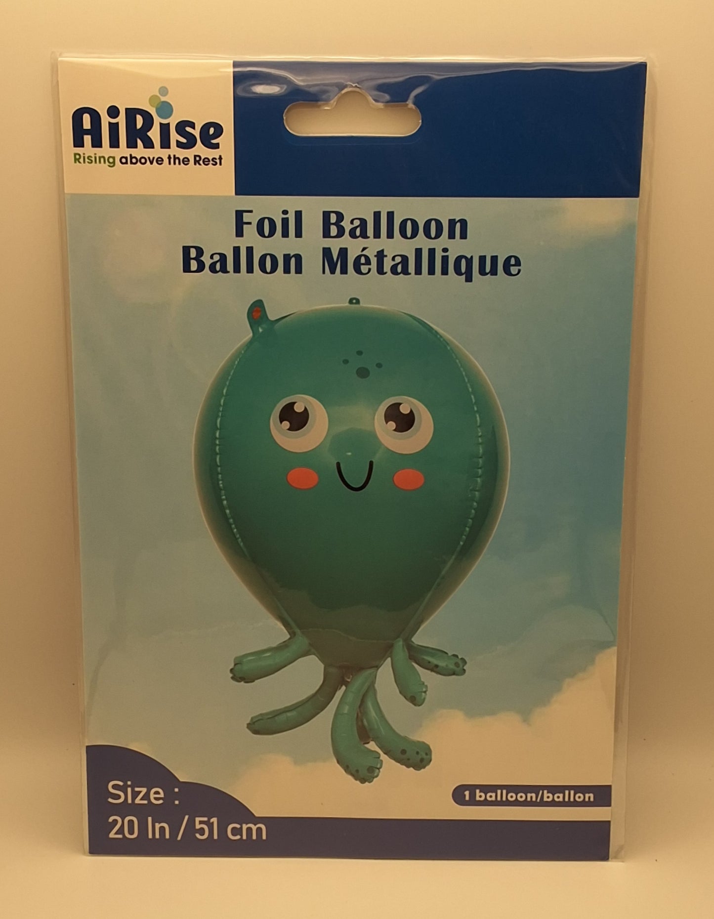 20in Aqua Octopus Mylar Balloon