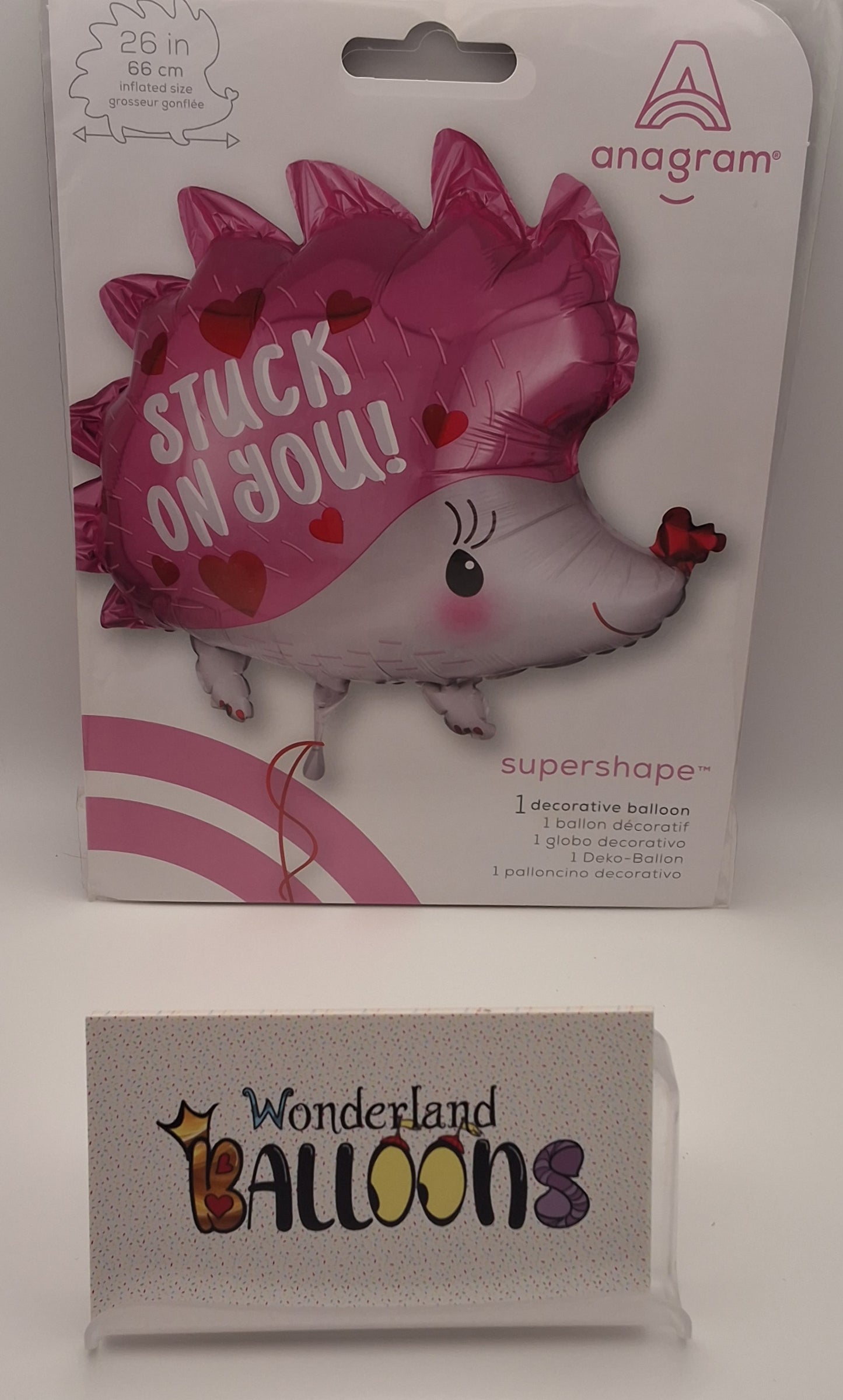 26in Stuck on You Hedgehog Mylar Balloon