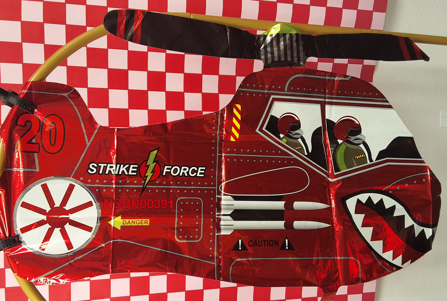 36" Red Chopper Mylar Balloon