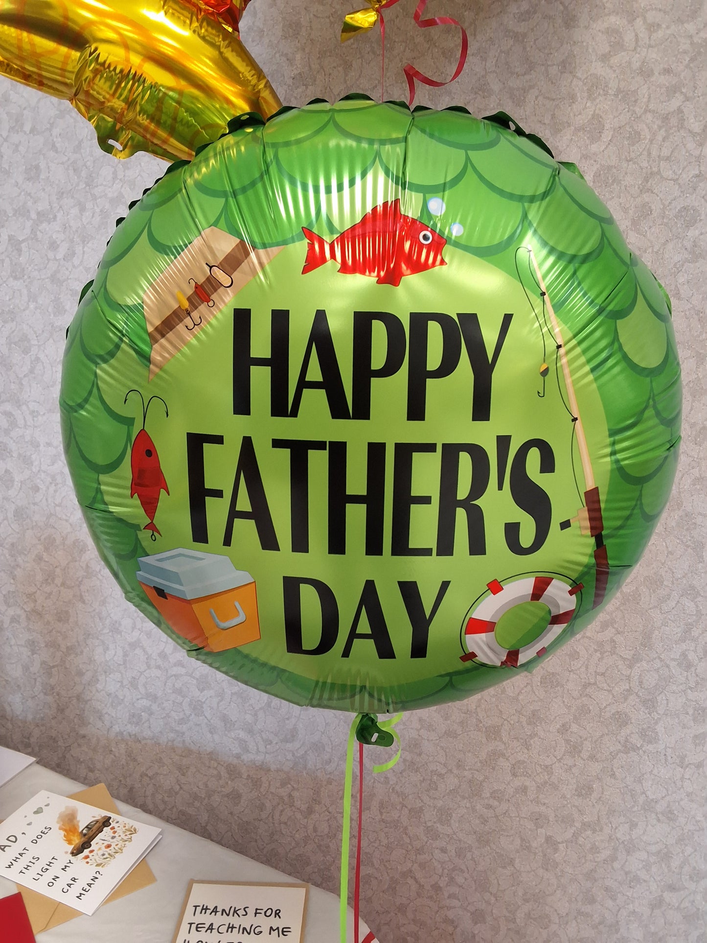 18in Green Fishing "Happy Father's Day" Mylar Balloon