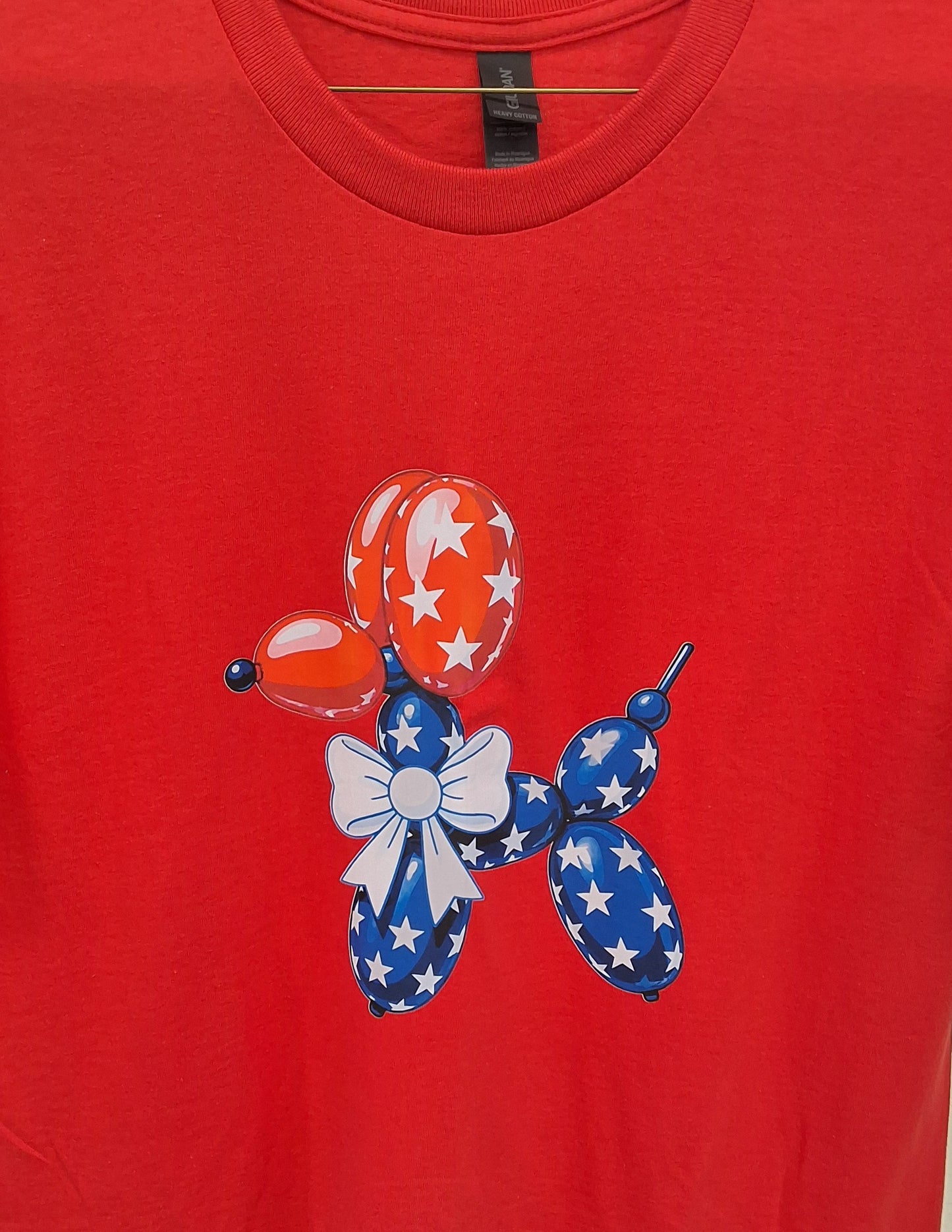 4th of July Balloon Dog Shirt (Red on L)