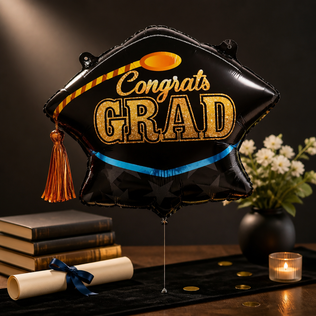 28" Grad Hat Shaped Mylar Balloon
