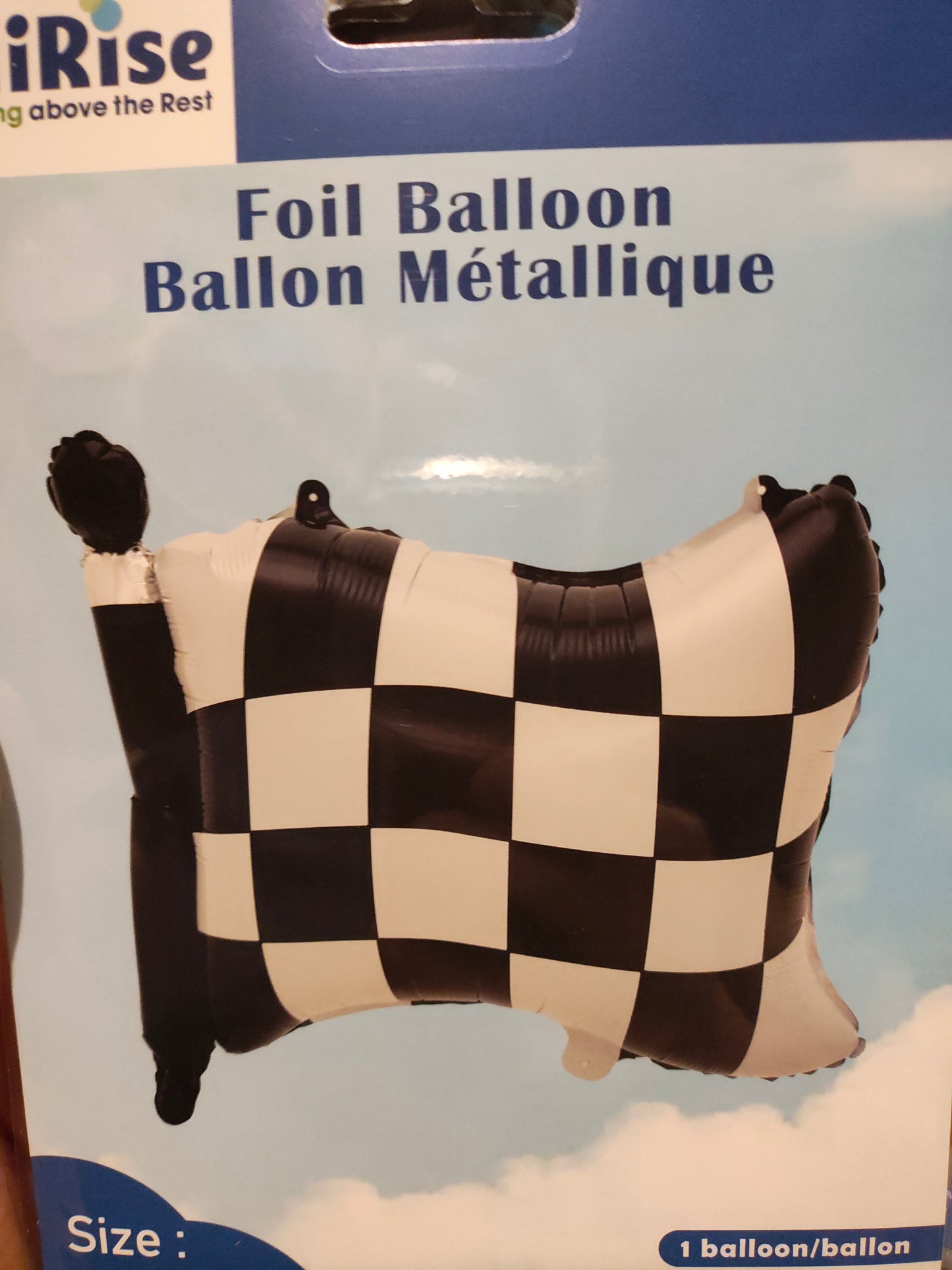 25in Black & White Flag Mylar