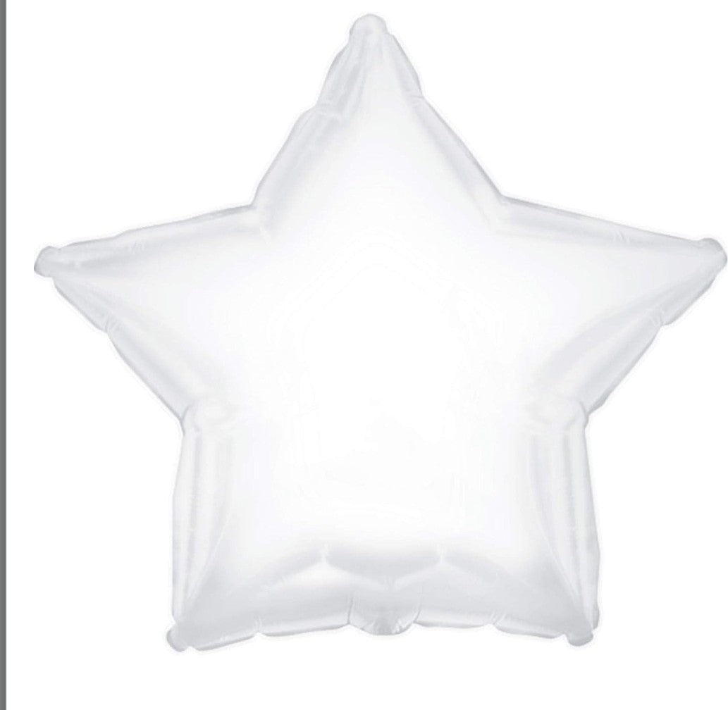 18in White Star Mylar Balloon