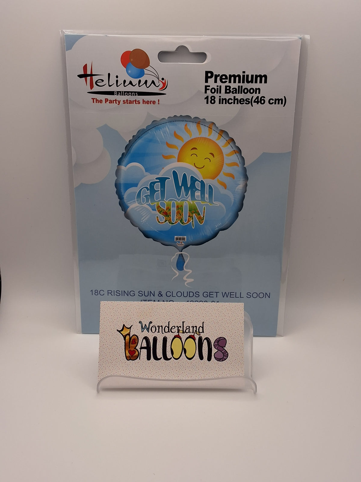 18" Get Well Rising Sun & Cloud Mylar Balloon