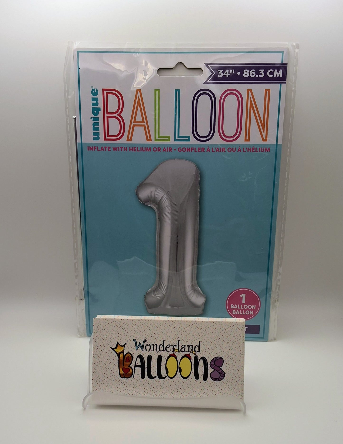 Unique 34" Silver #1 Mylar Balloon