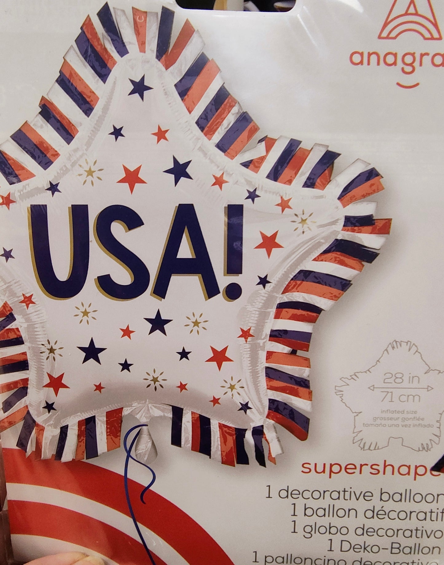 Patriotic Star Shaped USA Mylar Balloon