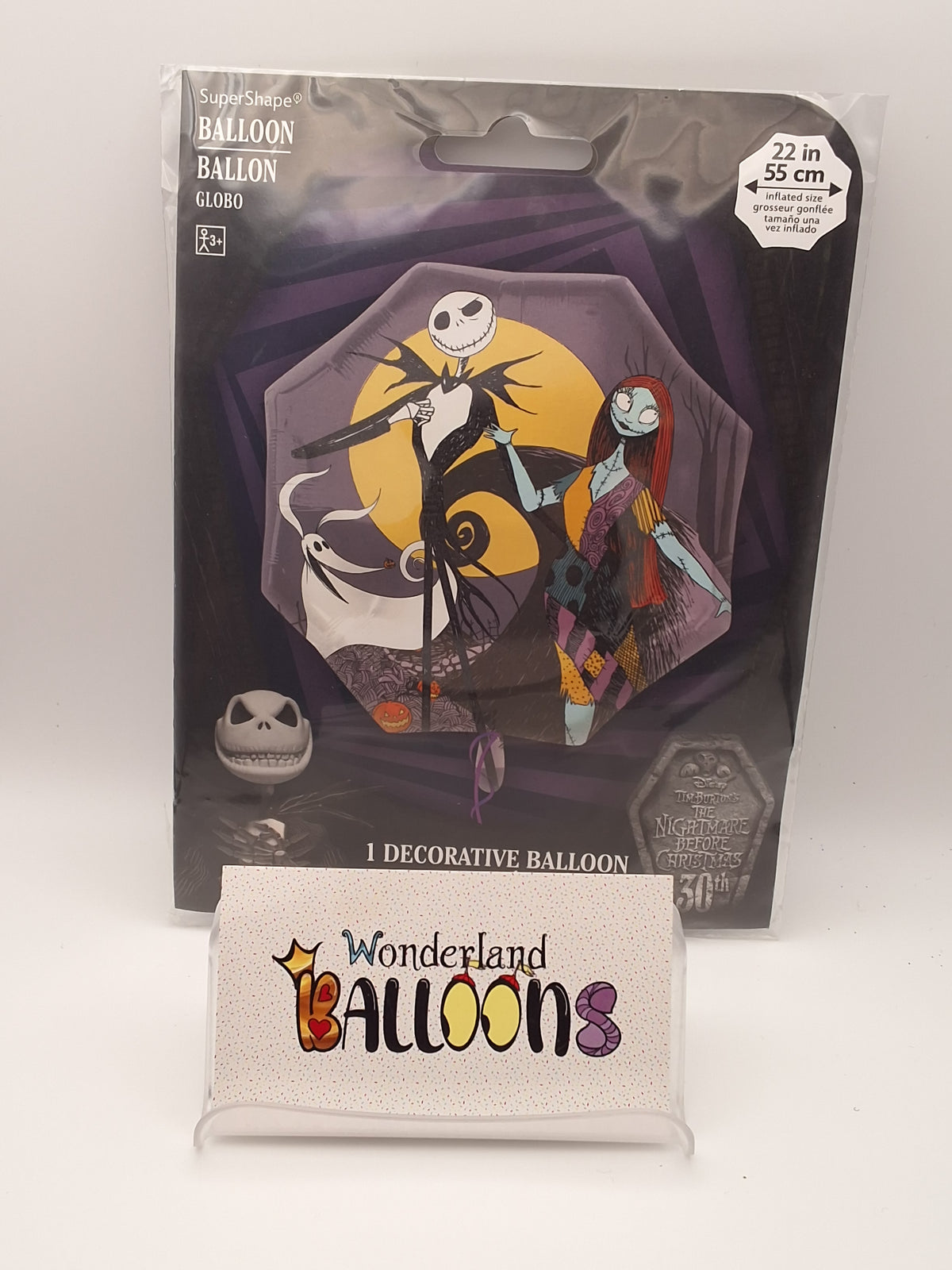 22in NBC Jack, Sally & Zero Mylar Balloon
