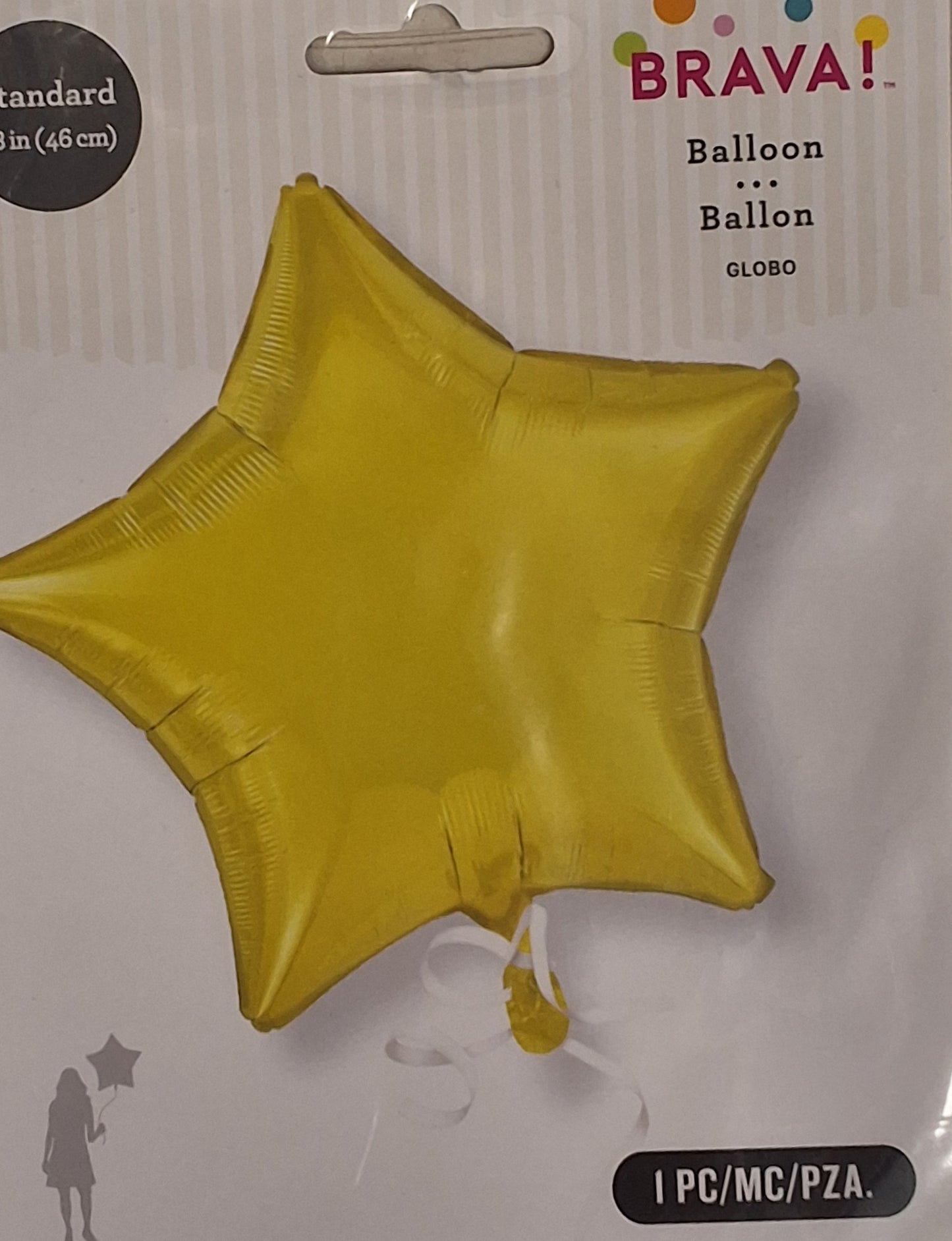 18in Yellow Star Mylar Balloon