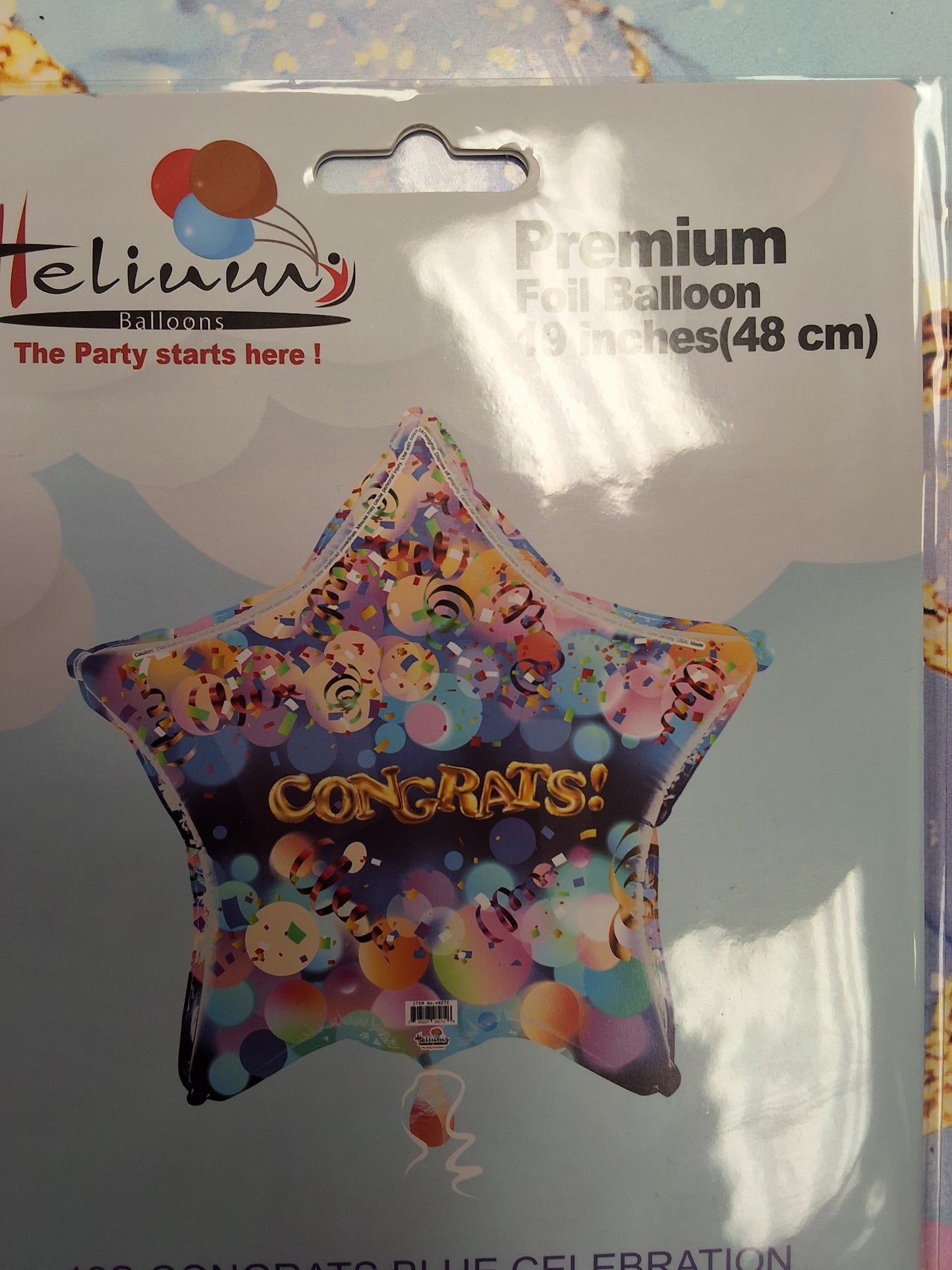 19in Mutli Colored Streamer & Confetti Star Congrats Mylar Balloon
