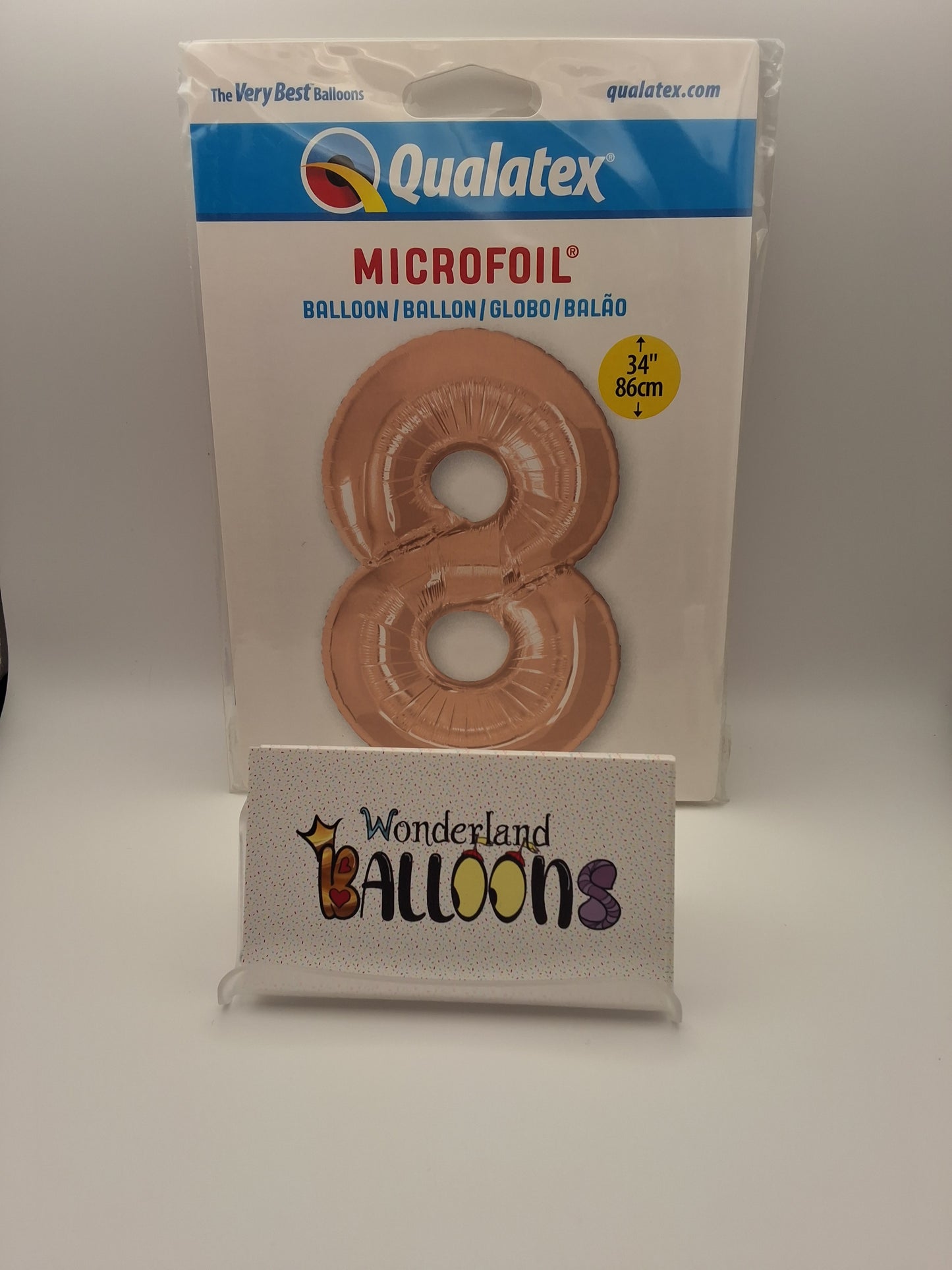 Qualatex 34" Rose Gold #8 Mylar Balloon