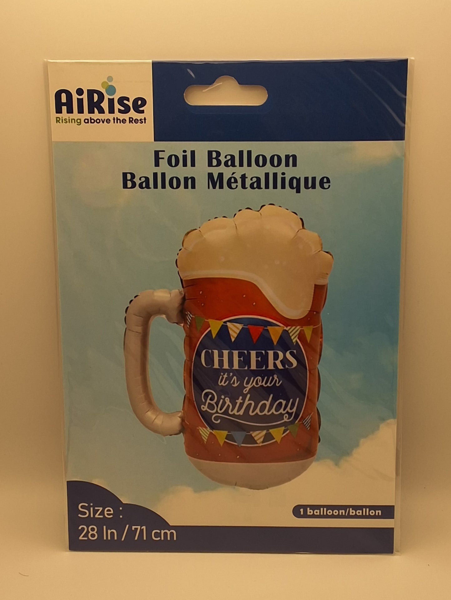 28in Cheers It's Your Birthday Beer Mug Mylar Balloon