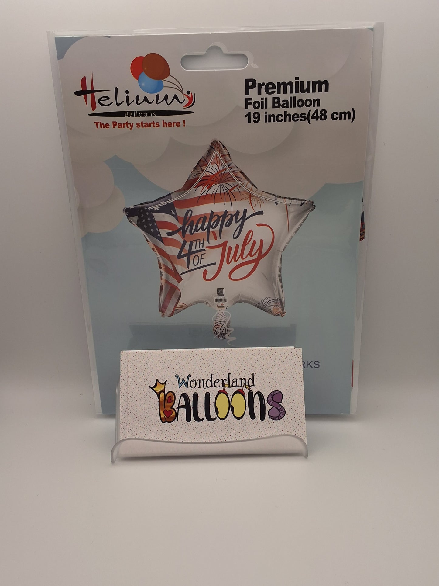 19" Happy 4th of July Fireworks Star Mylar Balloon