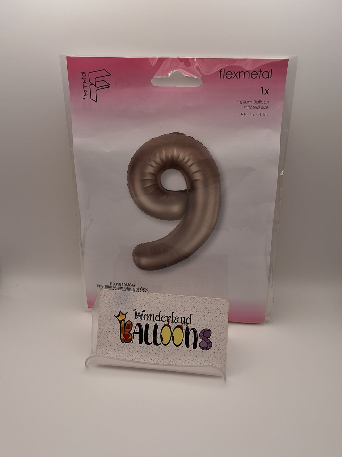 Flexmetal 34" Starlight Gold #9 Mylar Balloon