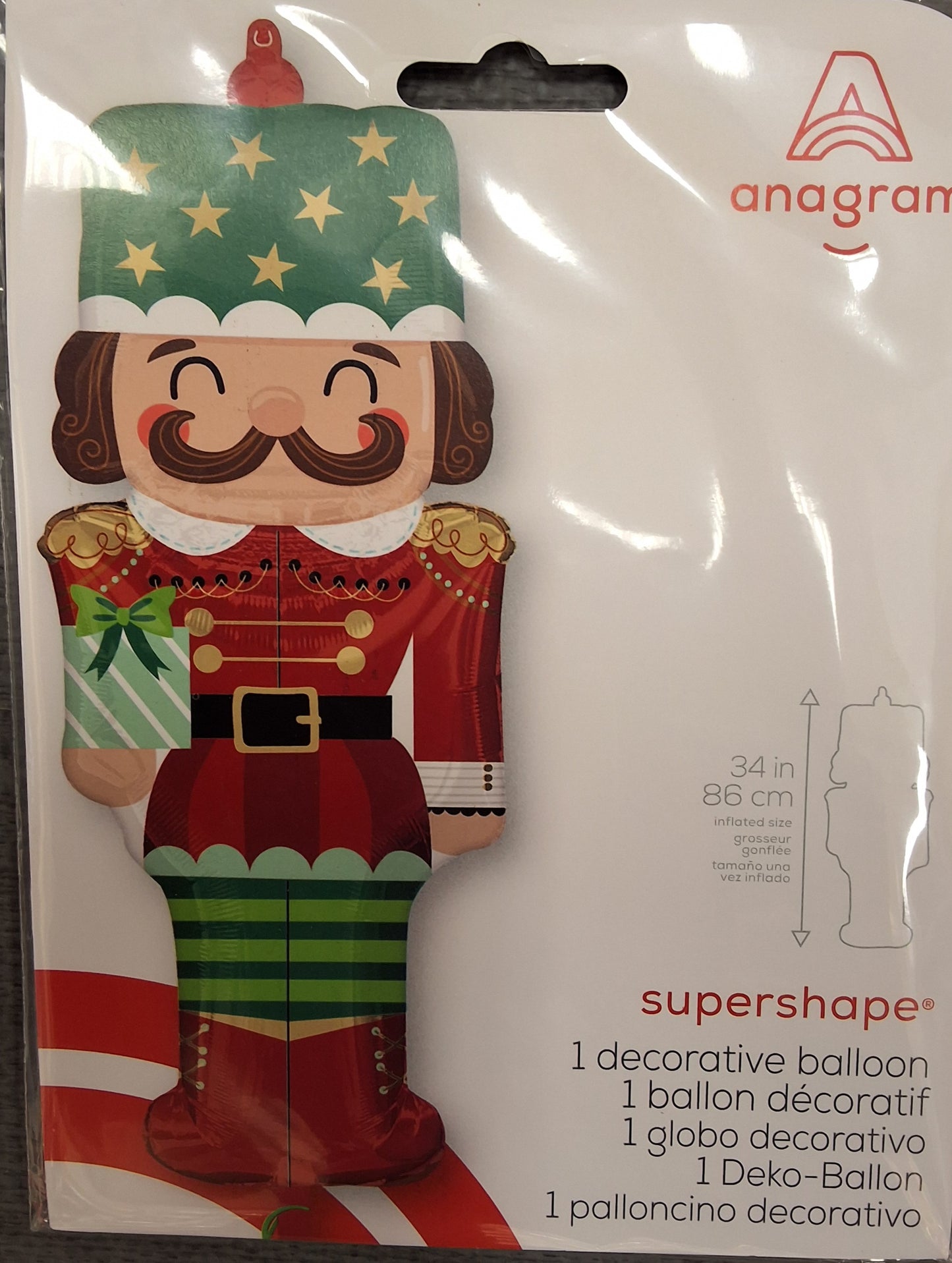 34" SuperShaper Nutcracker Mylar Balloon