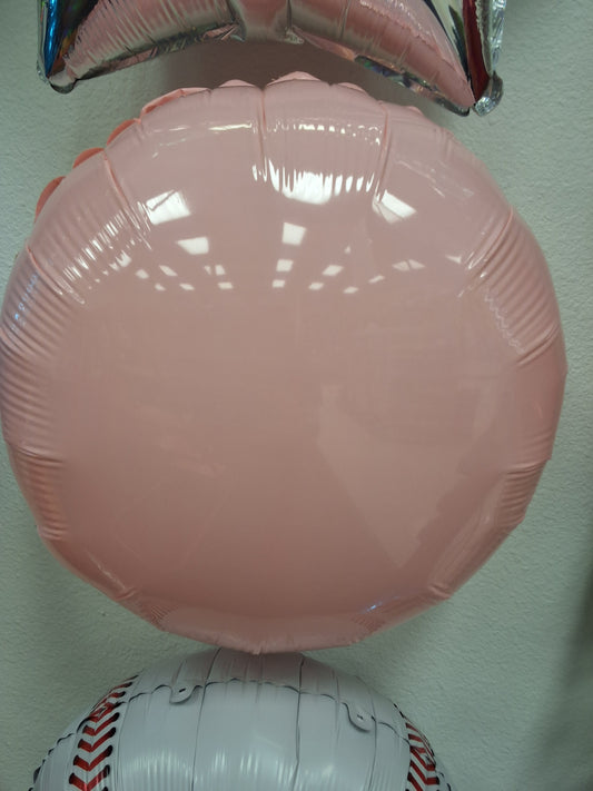 18" Pale Pink Macaroon round Mylar