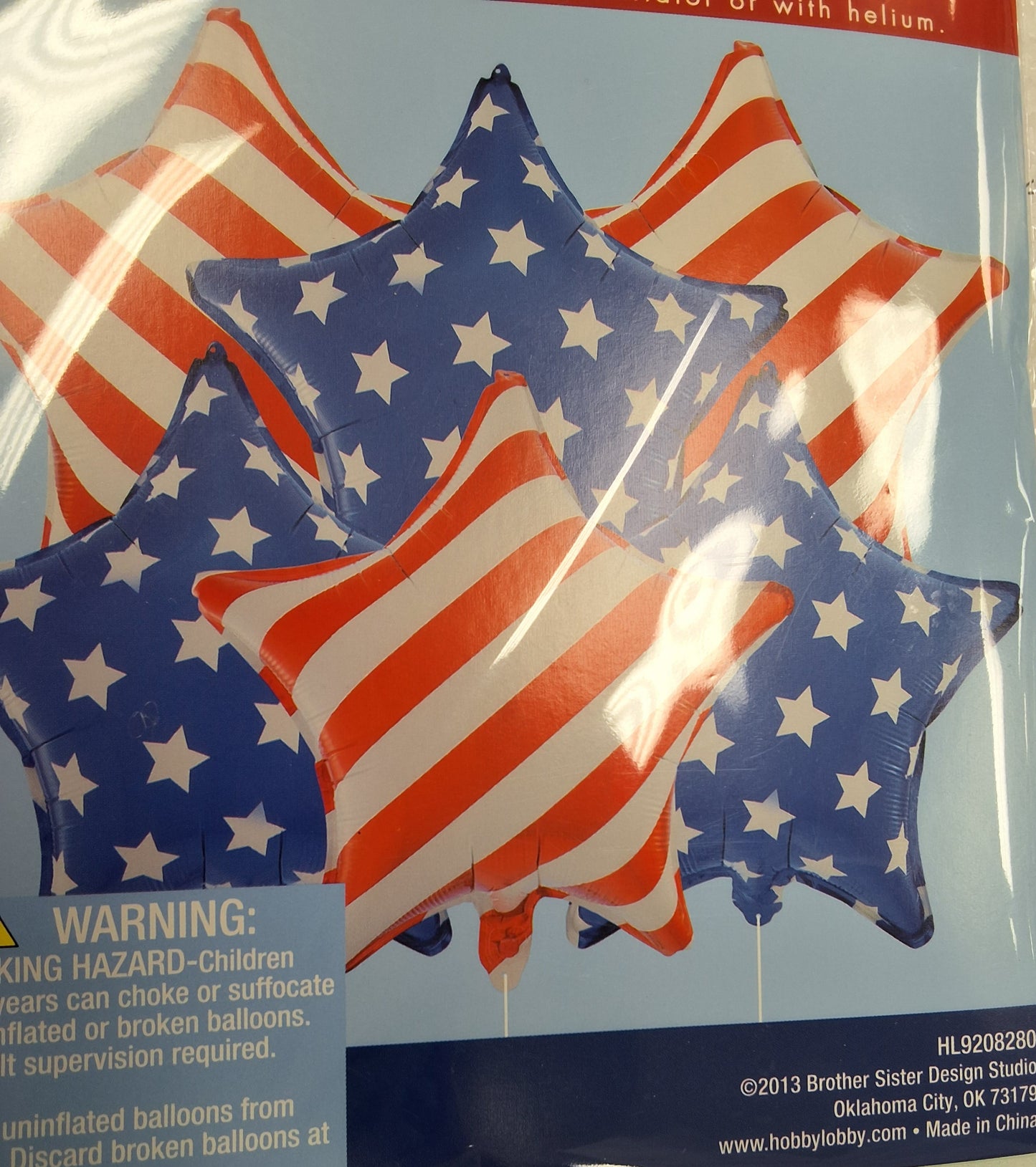 18" Blue with White Star Shaped Mylar Balloon