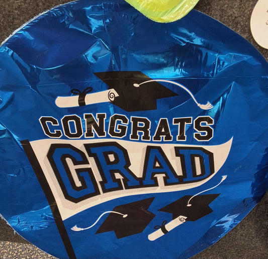 Graduation Blue Congrats Grad Mylar 18"