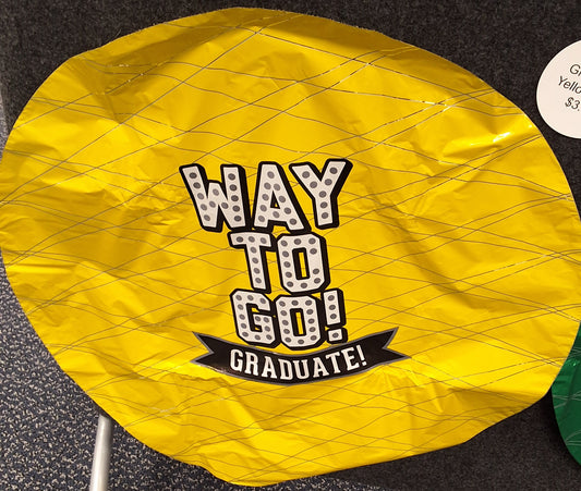 Graduation Way to Go Yellow Mylar 18"