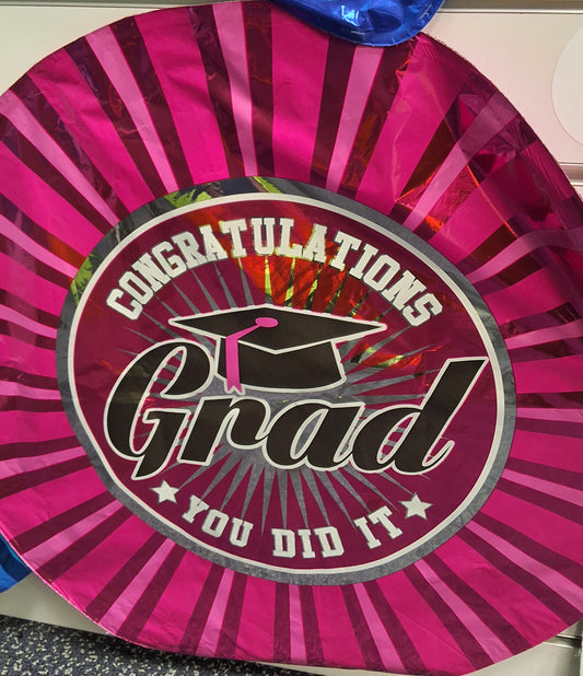 Graduation Pink Congratulations Grad Mylar 18"