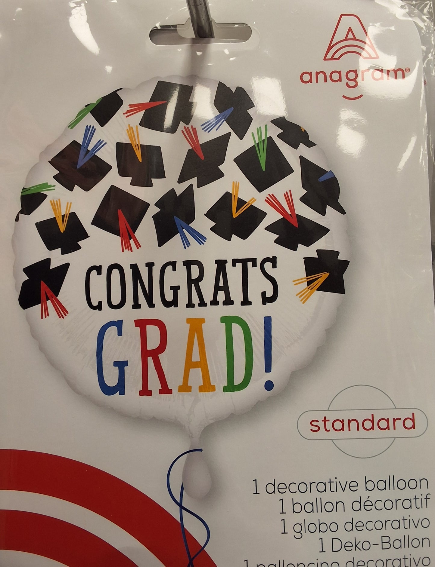 Graduation mylar with grad hats 18"