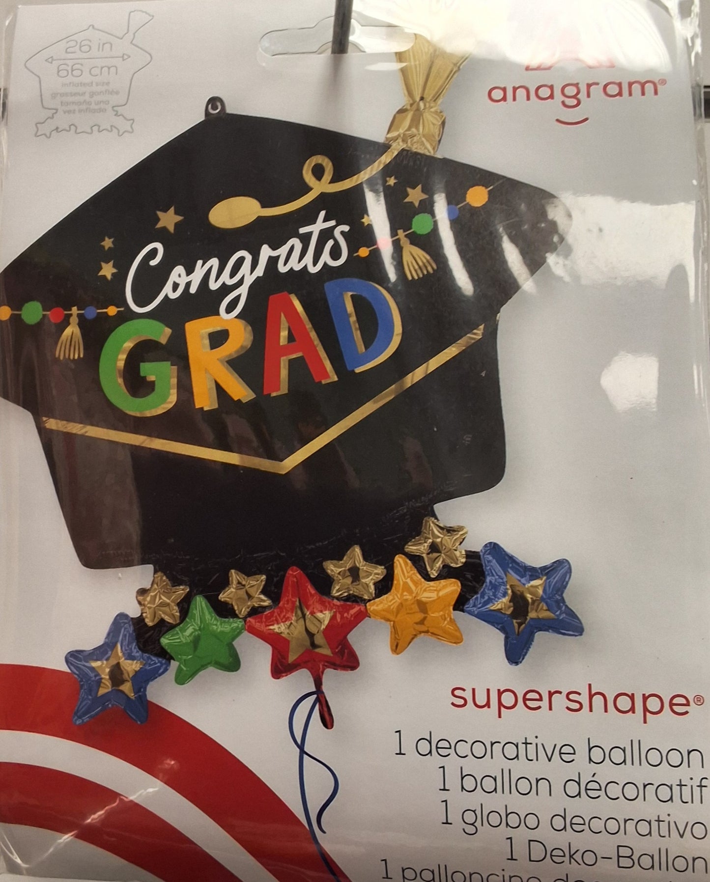 SuperShaper Graduation Hat with Stars 26"