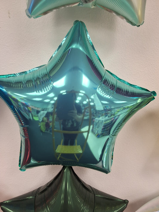 18" Turquoise Star Mylar Balloon