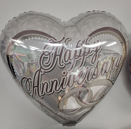 18" Anniversary Heart Shaped Mylar
