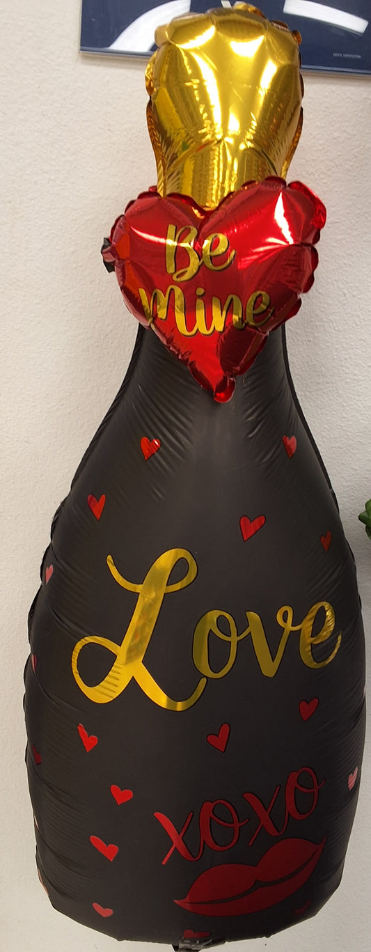 SuperShaper Black Champagne Wine Bottle Mylar