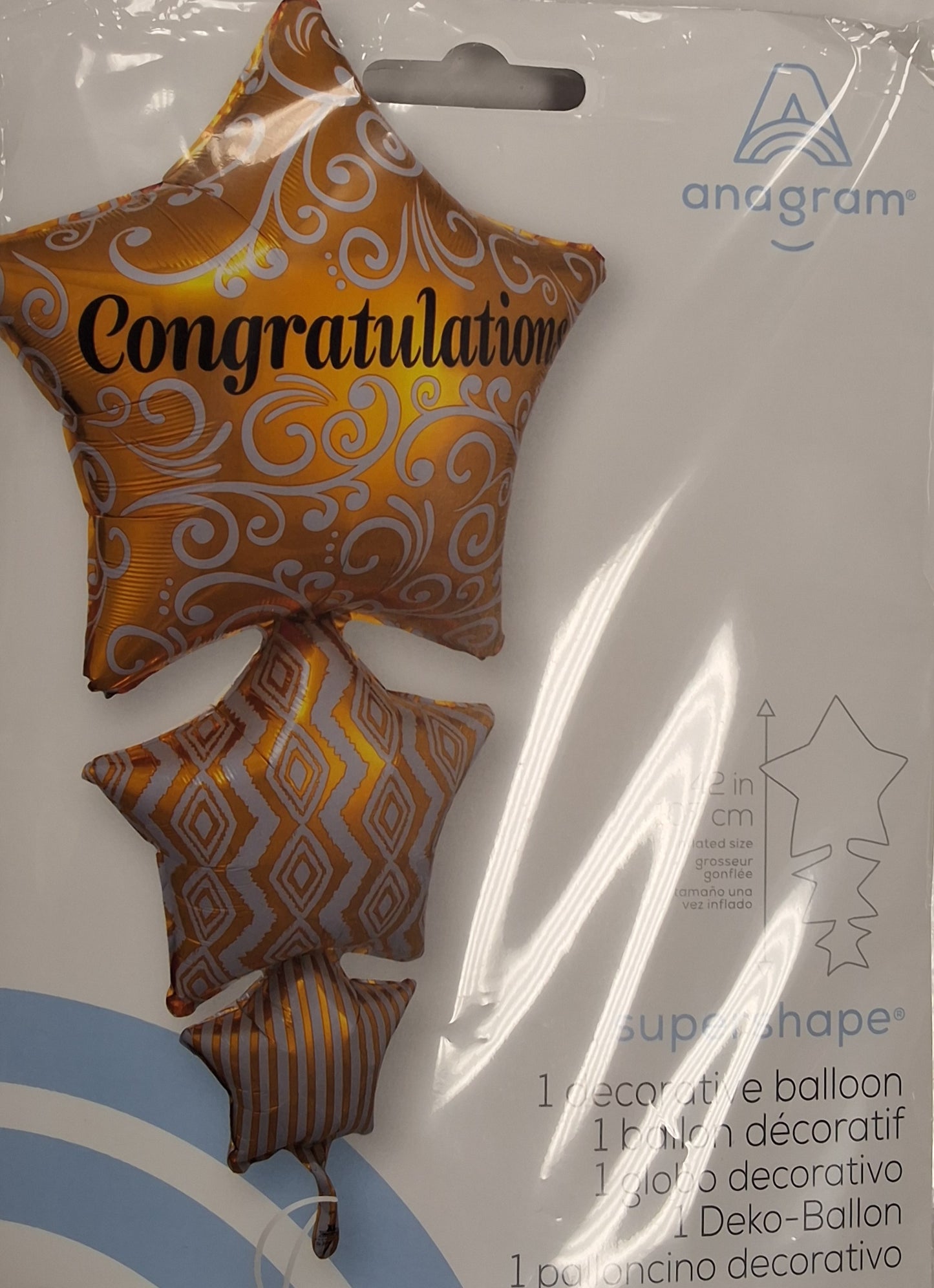 Three Star Congratulations Mylar