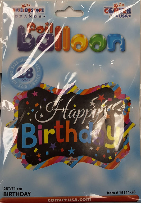 28" Marquee Happy Birthday Mylar Balloon