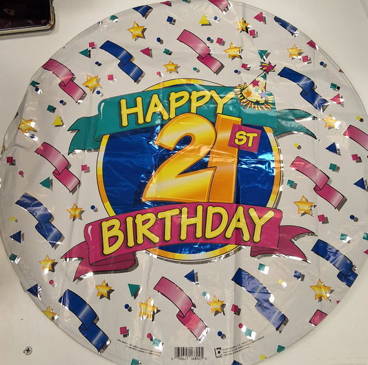 18" 21st Birthday Mylar