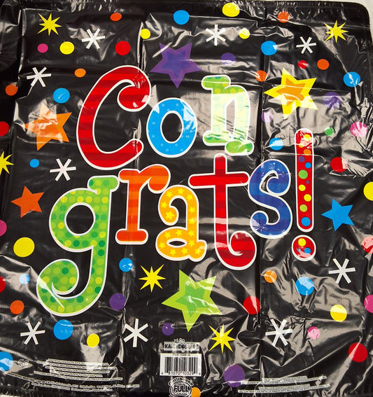 18" Colorful Congrats square balloon