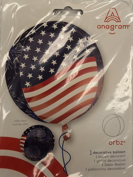 26" Stars, Stripes, & Fireworks Orbz