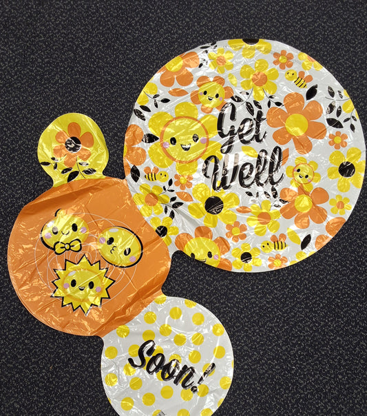 28" Jumbo Get Well Bubble Emoji Mylar
