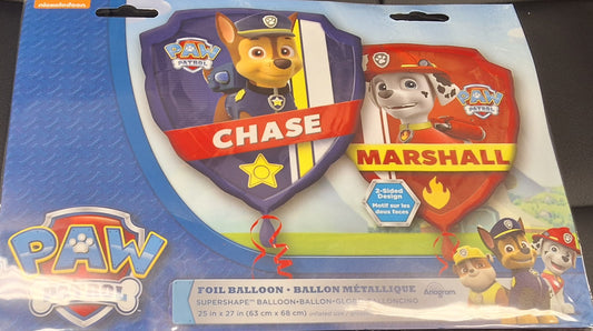 Double-sided Chase & Marshall SuperShaper Mylar Balloon