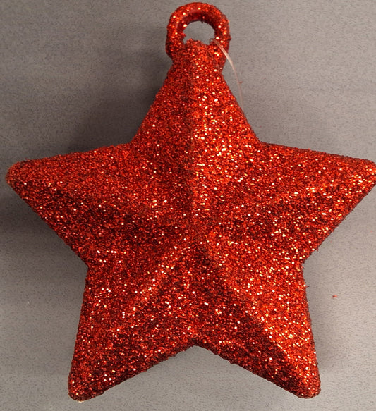 Red Glitter Star Weights