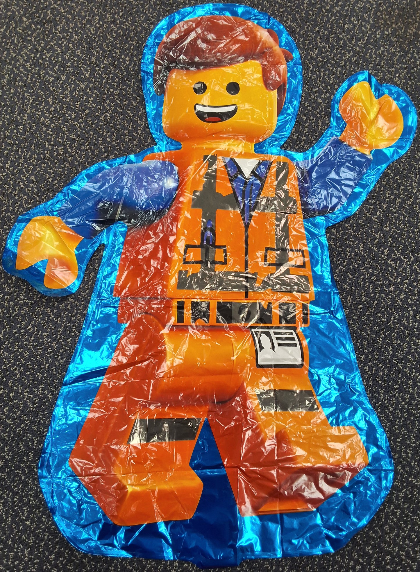24" Lego Emmet Blue Mylar Balloon