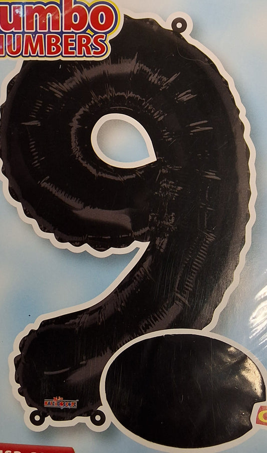 34in Jumbo Black #9 Mylar