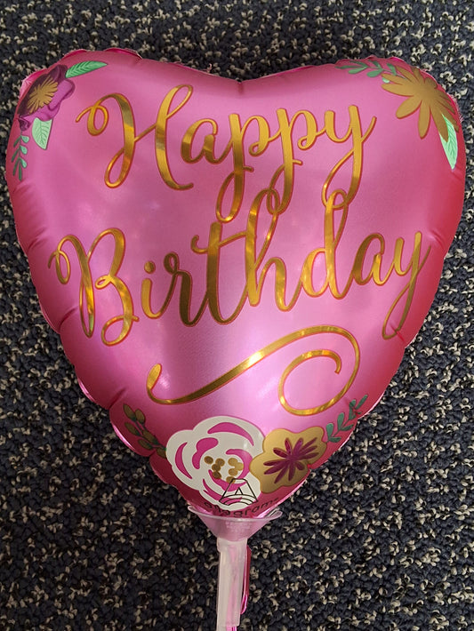 Happy Birthday Heart Stick Balloon
