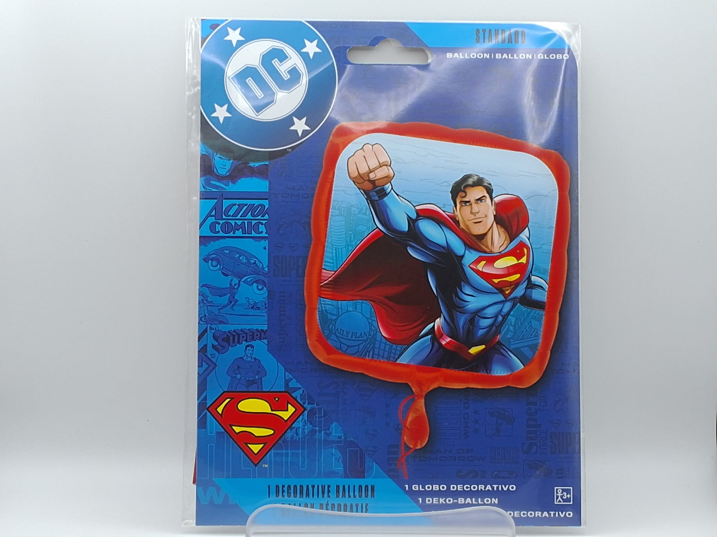 17in Square Superman Mylar Balloon