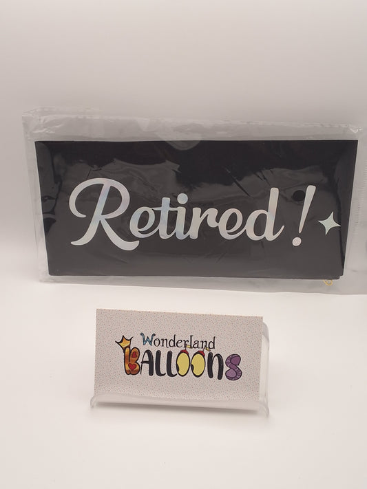 Black and Silver "Offically Retired" Sash
