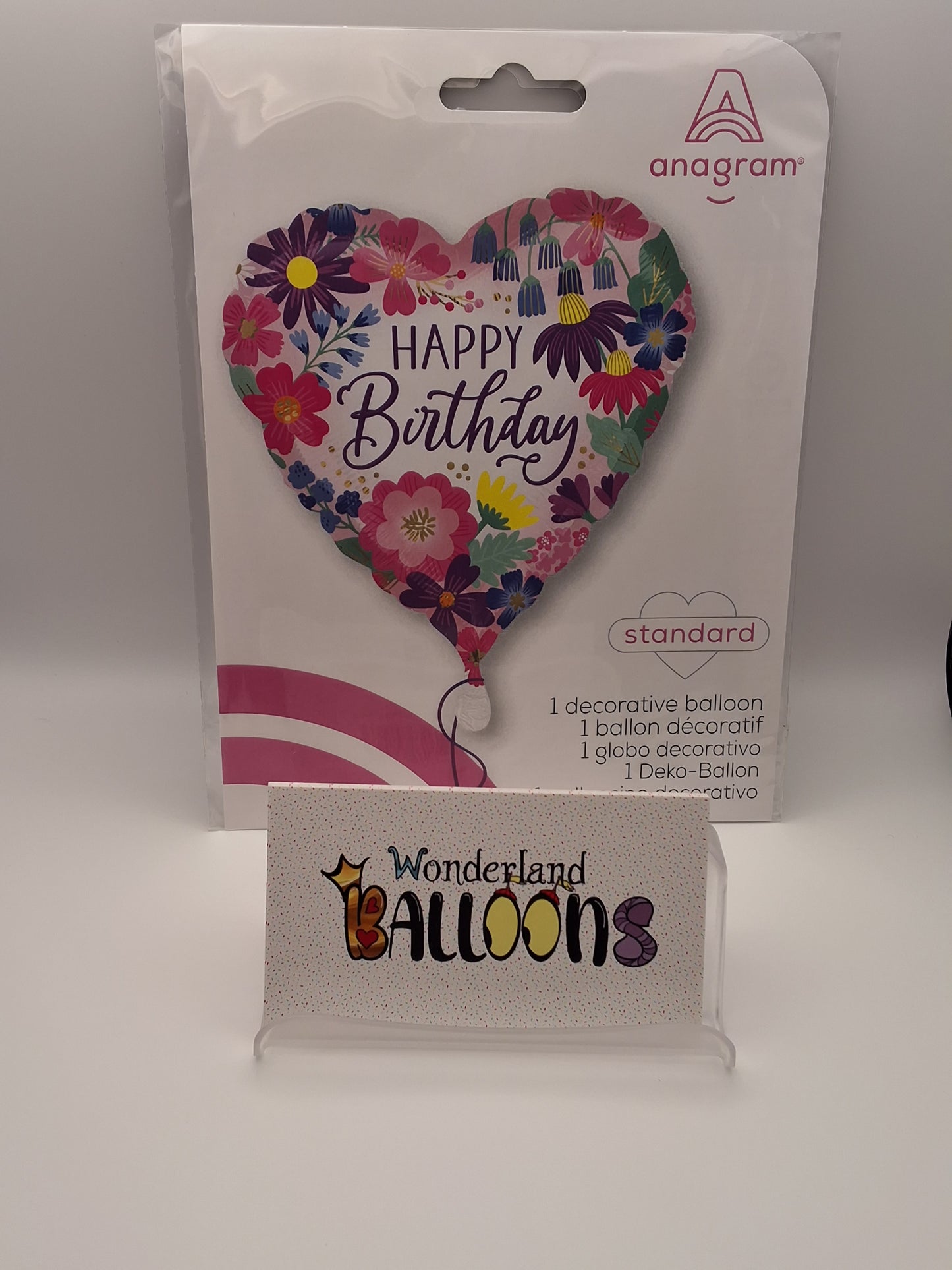 18in Floral Happy Birthday Mylar Balloon