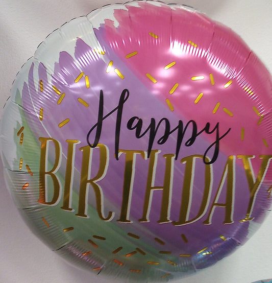 Jumbo Water Color Birthday Mylar