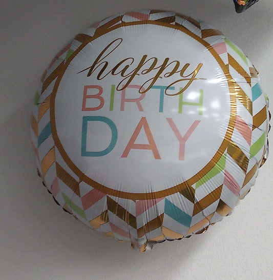 28" Happy Birthday Pastel Mylar Balloon