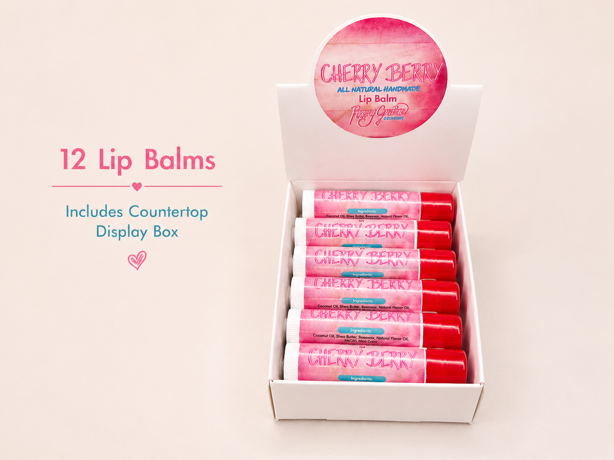 All Natural Cherry Berry Lip Balm – 12 Pack